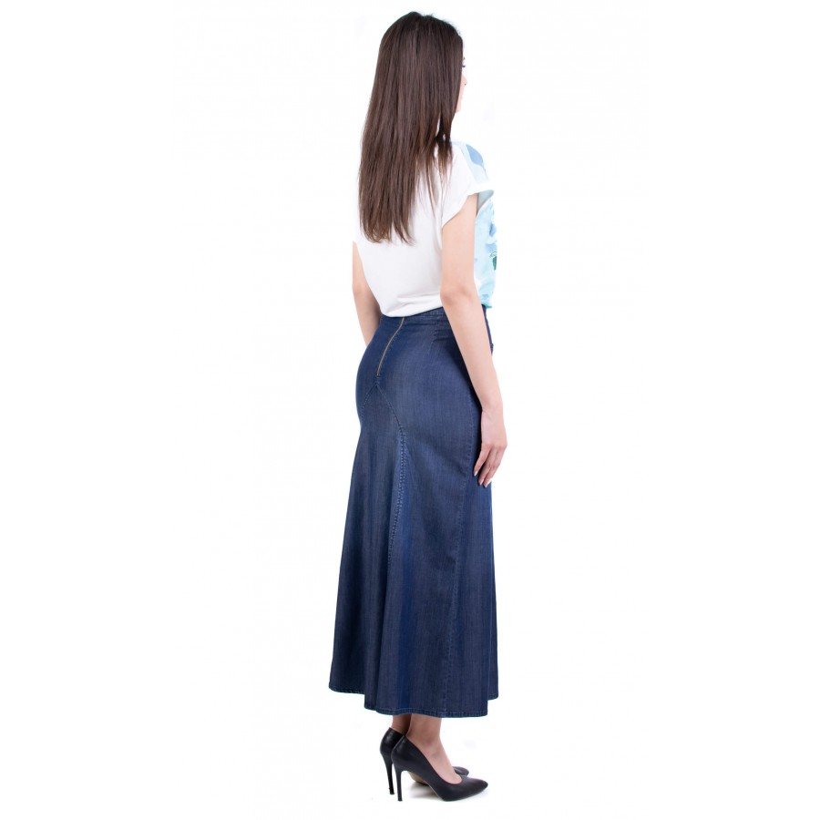 Plus size long denim skirts outlet 2019